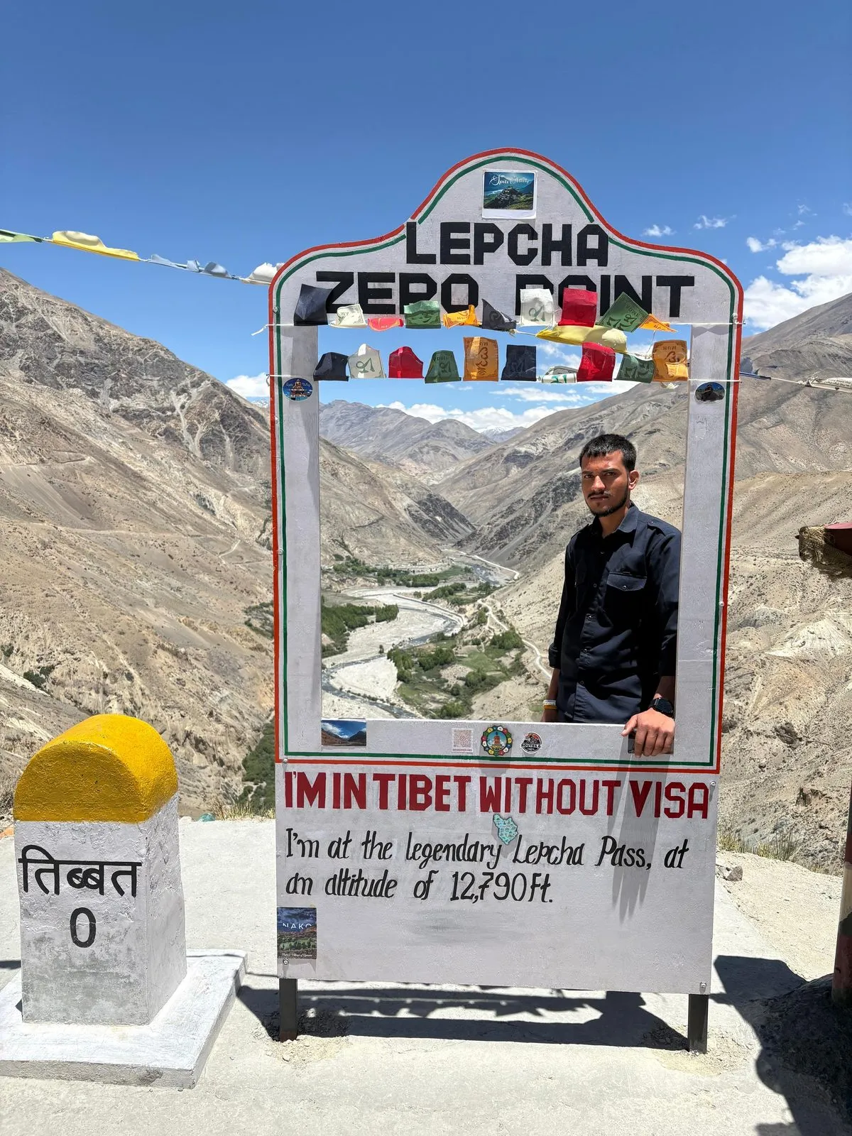 Kulwant at the Lepcha Zero Point viewpoint overlooking the valley