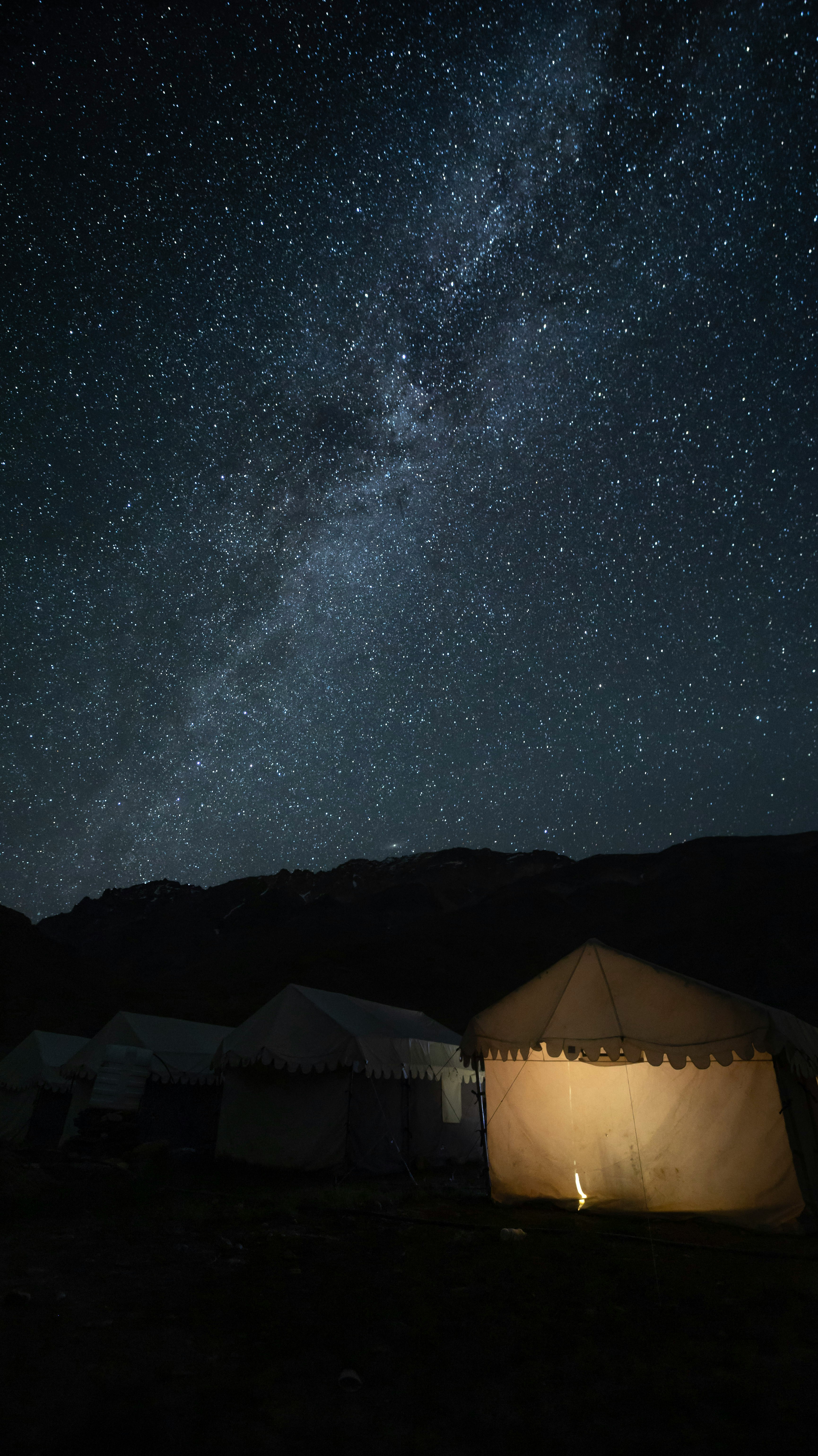 Night camping at Chandratal under the Milky Way